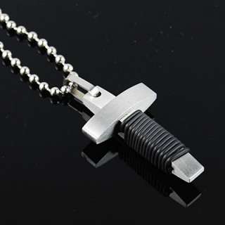Mens Stainless Steel Fashion Cross Pendant Necklace 44  