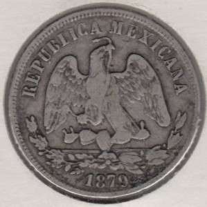 MEXICO 1879 L 50 CENTAVOS SILVER COLLECTIBLE COIN KM407  