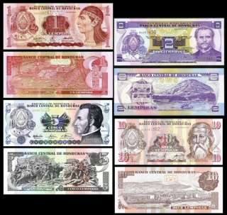 Honduras SET #2 P 80A,84,85,86 Unc. Banknotes  