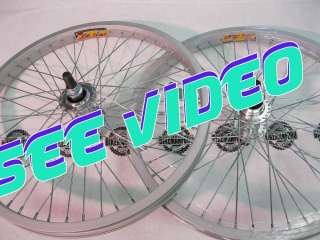 Bike BMX Wheel Pair FLIP FLOP Silver ALLOY Front+ Back 20 RIMS 48H 