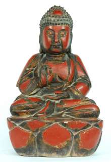 red lacquer buddha this beautiful buddha features a rich red lacquer 