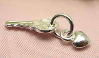 Key&Heart 925 Sterling Silver Loose Charm Pendant SA15  