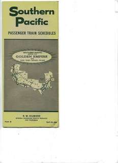 SOUTHERN PACIFIC RAILROAD 1964 Schedule  