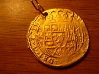 1715 PIRATE TREASURE SPANISH ESCUDO GOLD DOUBLOON PENDANT REPLICA 