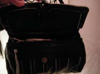 BEBE bag purse handbag SATCHEL pocketbook hobo Dunaway leather beige 
