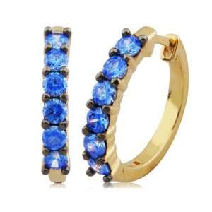  18k Gold Over Sterling Silver Arctic Blue Cubic Zirconia 