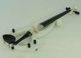 New 4/4 White Electric Violin, Bow, Phones, Case Pack!  