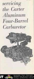 1962 Chevrolet V8 Carter 4 Barrel Carburetor Service Brochure  