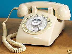 60s/70s RETRO IVORY/CREAM TELEPHONE *ROTARY DIAL* PHONE  