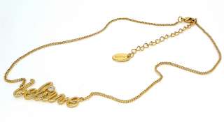 Disney Couture Gold Curly Believe Word Necklace  
