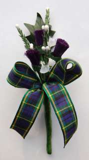 Scottish Purple Thistle & White Heather Buttonhole.  