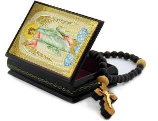 Guardian Angel Keepsake Rosary Icon Box Case AUTHENTIC Russian 