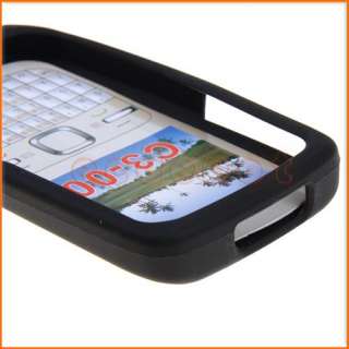 Black Silicone Skin Case Cover for Nokia C3 00 Phone  