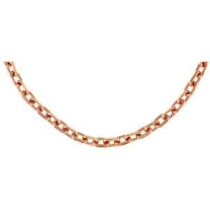  14K Rose Gold Solid Link Chain Necklace or Bracelet, 5mm 