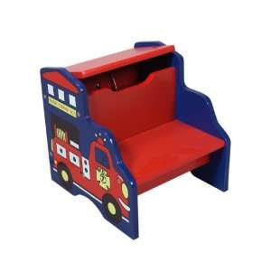  Gift Mark Fire Engine Step Stool with Storage: Baby