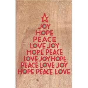  Joy Hope Peace Love Tree Wood Mounted Rubber Stamp (X9452 