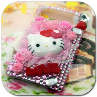 3D Hello Kitty Bling Gems Crystal Hard Back Skin Case For AT&T LG 