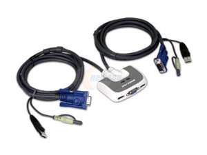   Port USB PLUS KVM Switch with Built in KVM Cables and Audio Support