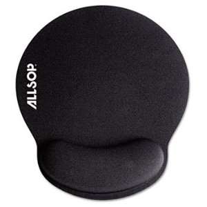 Allsop 30203   Memory Foam Mouse Pad with Wrist Rest, Black, 7 1/4 x 8 