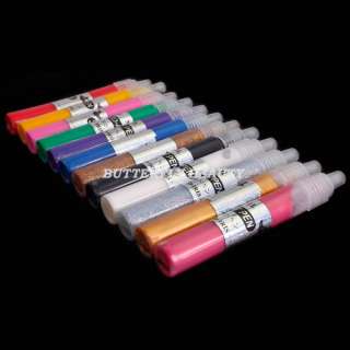12Pcs 3D Nail Art Colour Pens Designs Nail Art Tips J22  