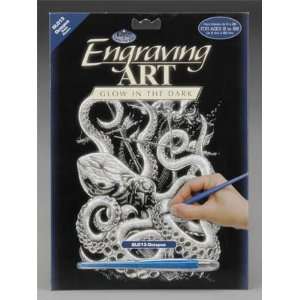  Royal Brush   Glow/Dark Engraving Art Octopus (Metal Art 