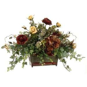   Artificial Brown Hydrangea Silk Flower Arrangement: Home & Kitchen