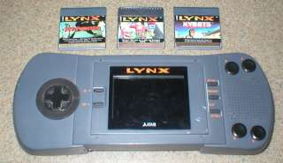 Atari Lynx I System W/ 3 Games Pit Fighter Chips Challenge Xybots 