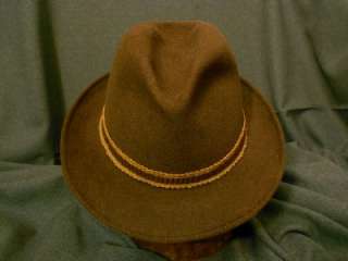 Vintage P & C Habig Vienna Ventilo Fedora Hat, Brown with Sewn Hatband 