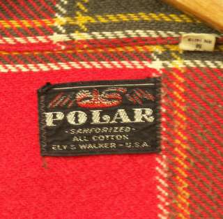   red plaid flannel shirt size medium made by polar ely walker in the
