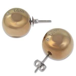  Ladies Earrings in White/Pink Steel and PVD with Diamond, form Ball 