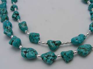 Barse Native Sterling Silver 925 Turquoise Necklace  