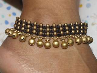 Handmade Thai ANKLET Ankle Bracelet Brass Beads Bells 3 rows strong 