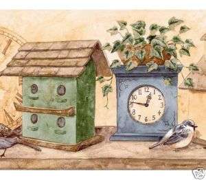 Sale$6 Country Clocks & Birdhouses Wallpaper Border  