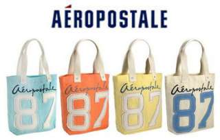 NWT AEROPOSTALE TOTE LARGE BAG BLUE/WHITE/CORAL/YELLOW  