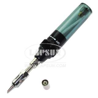 Cordless Butane Gas Soldering Iron Pen Shape Flame Torch Tools Tip Kit 