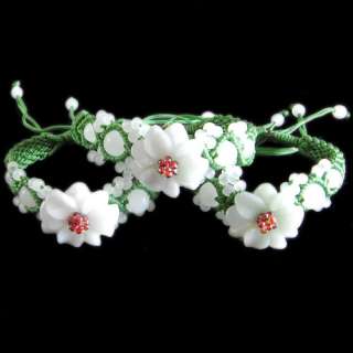 KN0793 Jade Flower Bracelet 10  