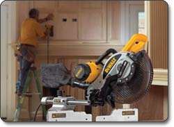    bevel sliding compound miter saw quickly cuts baseboards and trim