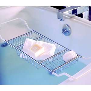   Inch Bathroom & Shower Bath Standard Bath Tub Caddy White Plated Steel