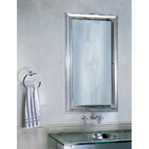   MPMW20SS Flat Beveled Mirror with Wood Frame, Silver