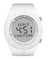 Juicy Couture Watch, Womens Digital Sport Couture White Rubber Strap 