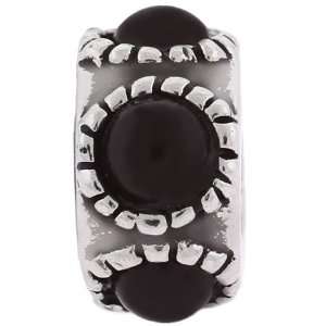  Black Onyx Pearl Bumps Oriana Bead   Pandora Bead & Bracelet 