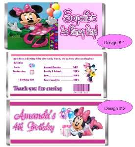 10 PERSONALIZED MINNIE MOUSE CANDY BAR WRAPPERS  