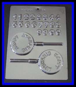 NEW **HAPPY BIRTHDAY and NUMBERS** Lollipop Candy Mold #12126  