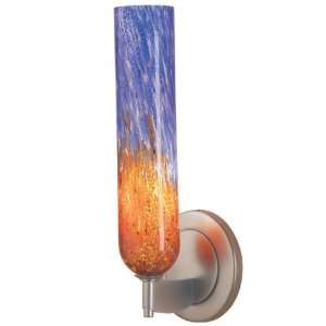   One Light LED Wall Sconce Finish Chrome, Shade Color Brown and Blue