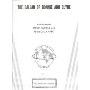  Sheet Music The Ballad Of Bonnie And Clyde Mitch Murray 