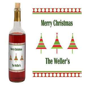  Trendy Christmas Trees Personalized Wine Bottle Labels 
