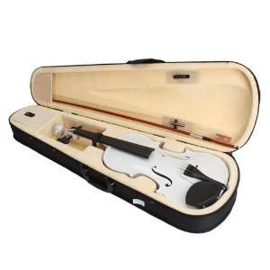  White Kapok Acoustic Violin + Case+ Bow + Rosin: Musical Instruments