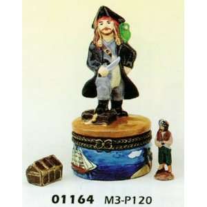  Porcelain Hinged Boxes Pirate of the Carribean Captain 
