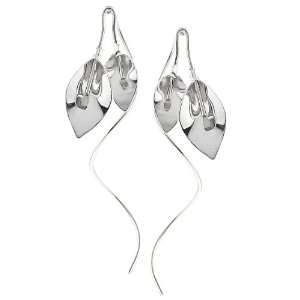  Silver Modern Calla Lily Earrings Jewelry