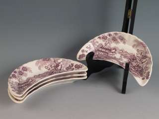 Royal Staffordshire by Clarice Cliff Purple Tonquin Bone Dishes 